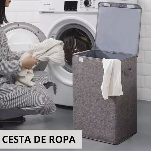 Canasta organizadora para ropa sucia de tela 