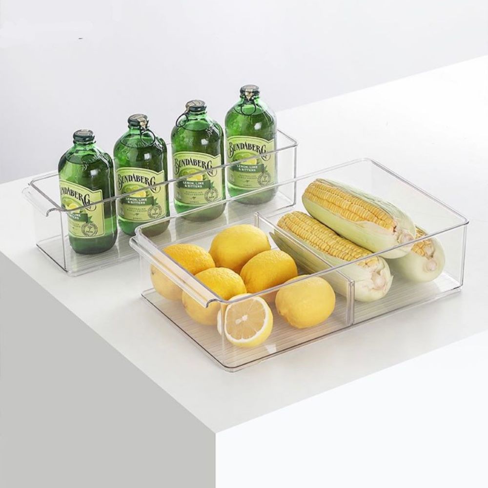 Organizador apilable transparente ideal para cocina, nevera, baño