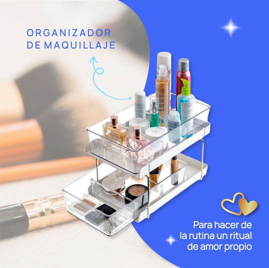 Organizador de Maquillaje Cajón Doble para Baño