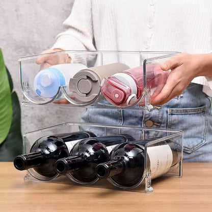 Organizador apilable para botellas, termos, vinos se puede usar en cocina y nevera